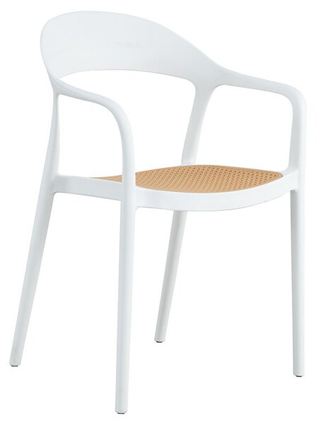 Scaun exterior Ember cu protectie UV plastic bej-alb 52.5x56.5x81cm