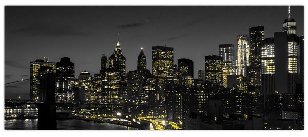 Tablou cu metropolă nocturnă (120x50 cm)
