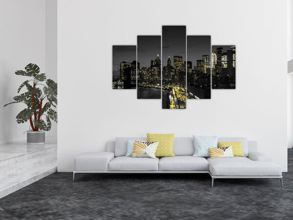 Tablou cu metropolă nocturnă (150x105 cm)
