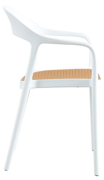 Scaun exterior Ember cu protectie UV plastic bej-alb 52.5x56.5x81cm