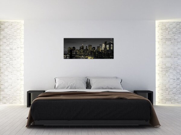 Tablou cu metropolă nocturnă (120x50 cm)