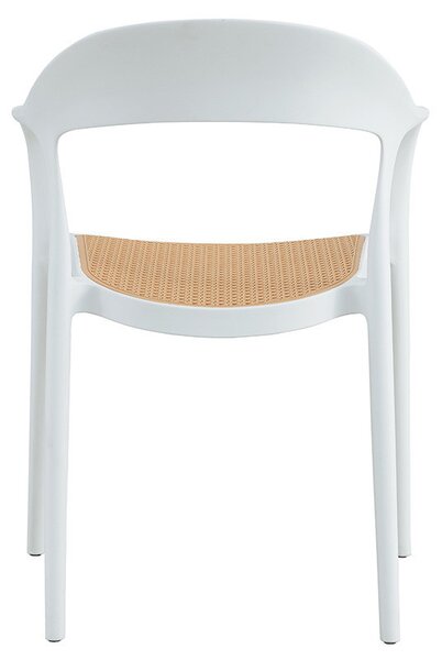 Scaun exterior Ember cu protectie UV plastic bej-alb 52.5x56.5x81cm