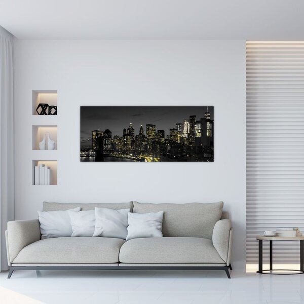 Tablou cu metropolă nocturnă (120x50 cm)