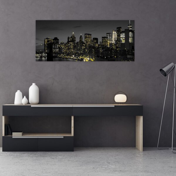 Tablou cu metropolă nocturnă (120x50 cm)