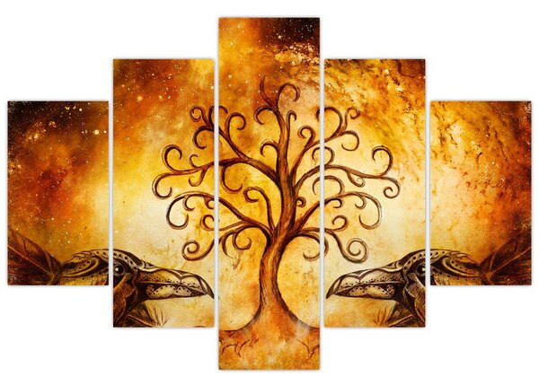 Tablou natural abstract cu copac (150x105 cm)