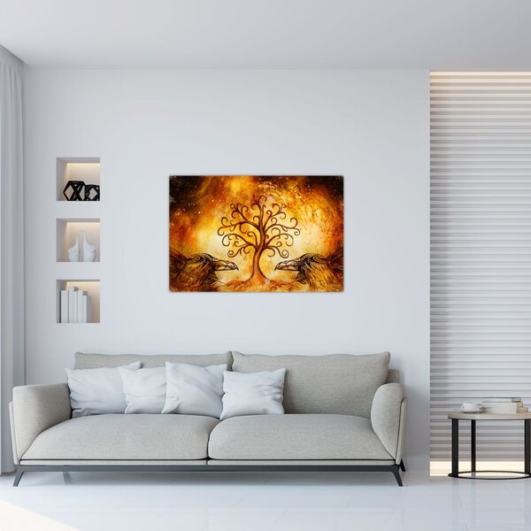 Tablou natural abstract cu copac (90x60 cm)