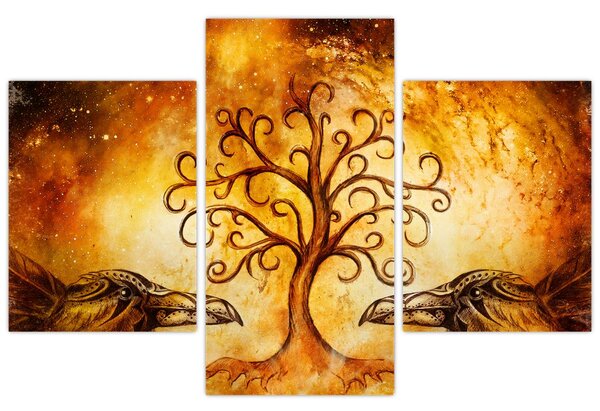 Tablou natural abstract cu copac (90x60 cm)