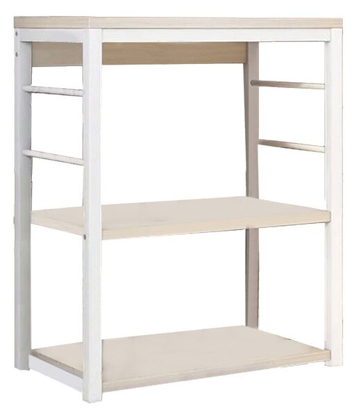 Raft metalic Model Derrick, Alb/Natural, 50x30x71.5 cm