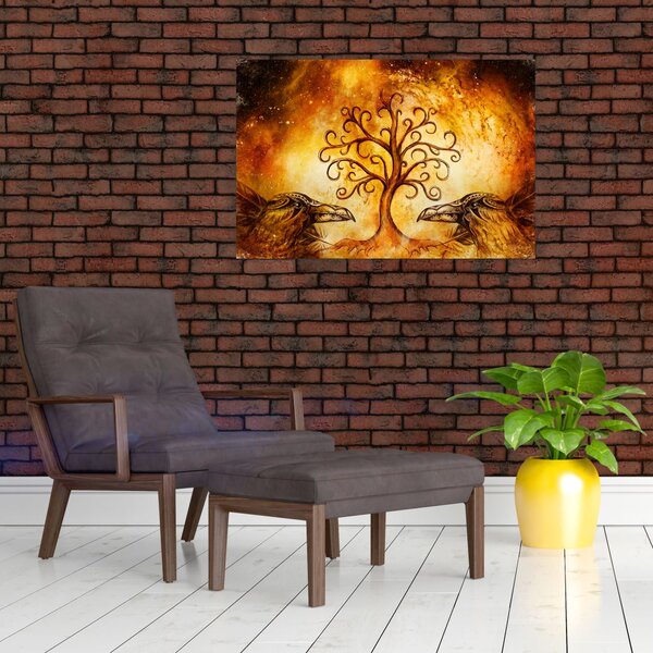 Tablou natural abstract cu copac (90x60 cm)
