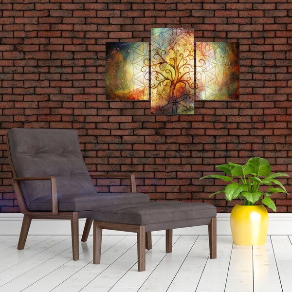 Tablou abstract cu copac (90x60 cm)