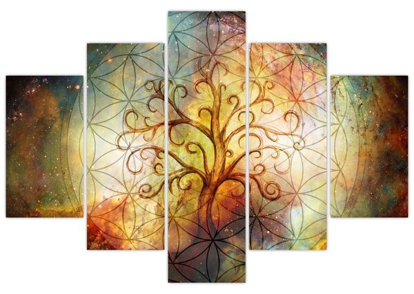 Tablou abstract cu copac (150x105 cm)