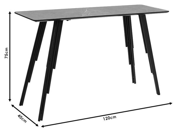 Consola Model Lifo, Gri inchis/Negru, 120x40x75 cm