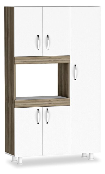 Dulap multifunctional Model Defne, Alb/Nuc, 89x37.5x160 cm