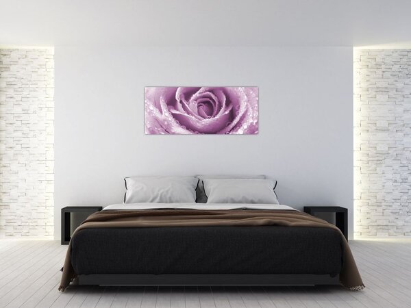 Tablou detaliu de floare de trandafir (120x50 cm)