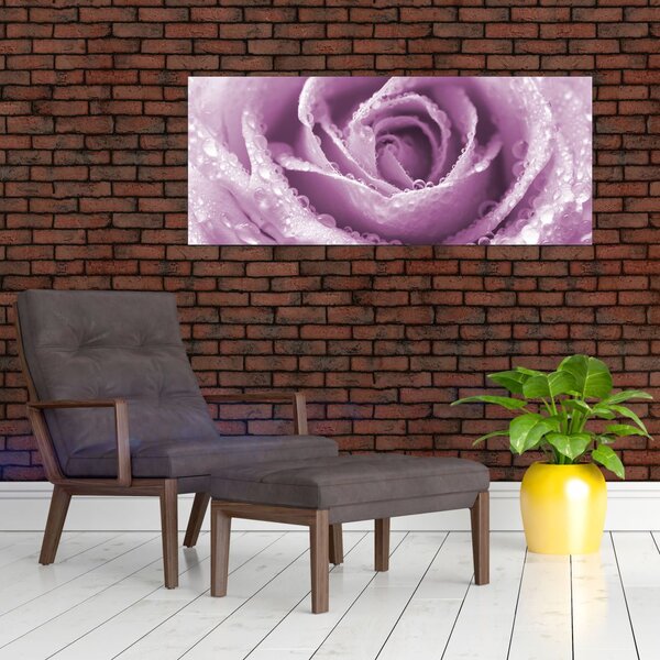 Tablou detaliu de floare de trandafir (120x50 cm)