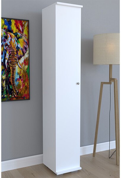 Dulap multifunctional Model Juan, Alb, 30x35x177 cm