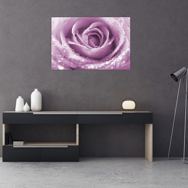 Tablou detaliu de floare de trandafir (90x60 cm)