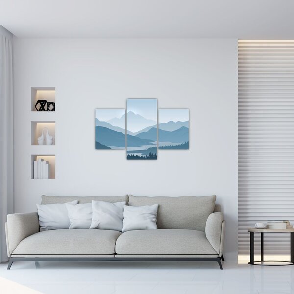 Tablou - Munții cu privirea graficeanului (90x60 cm)