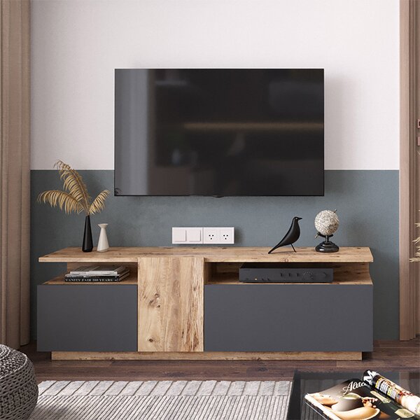 Comoda TV Elana sonoma - antracit 150x29.5x46.3cm