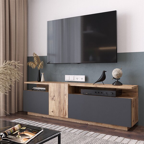 Comoda TV Elana sonoma - antracit 150x29.5x46.3cm