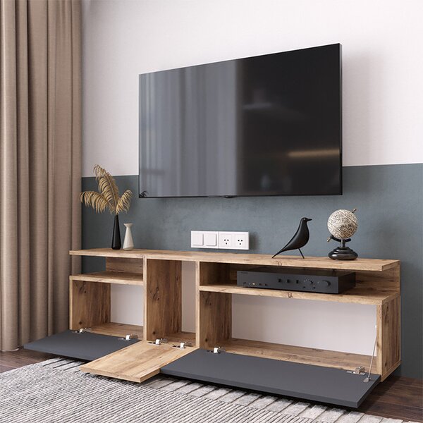 Comoda TV Elana sonoma - antracit 150x29.5x46.3cm
