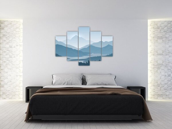 Tablou - Munții cu privirea graficeanului (150x105 cm)