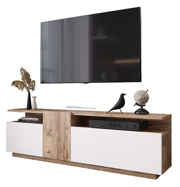 Comoda TV Elana sonoma - alb 150x29.5x46.3cm