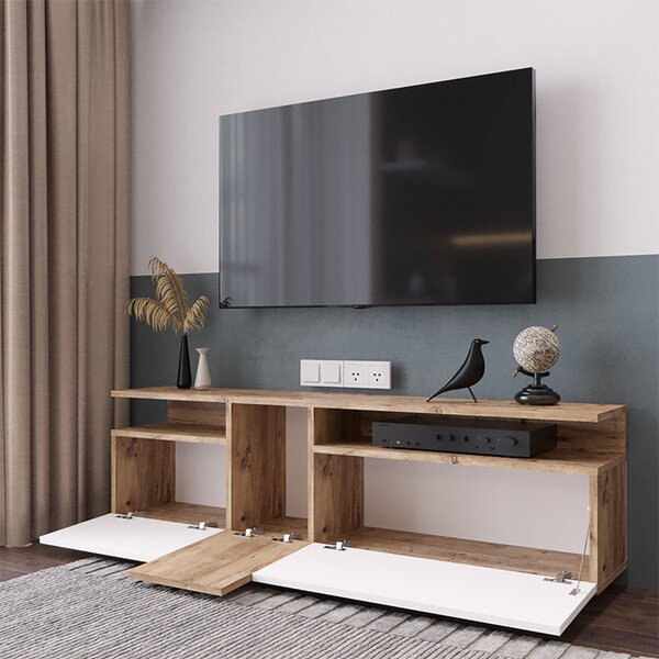 Comoda TV Elana sonoma - alb 150x29.5x46.3cm