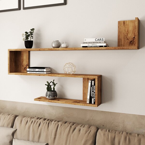 Raft de perete Belinda culoarea sonoma 120x14.5x71.4cm