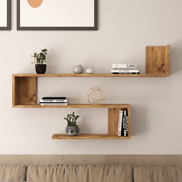 Raft de perete Belinda culoarea sonoma 120x14.5x71.4cm