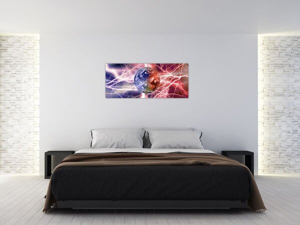 Tablou - Globul pământen în curenți (120x50 cm)
