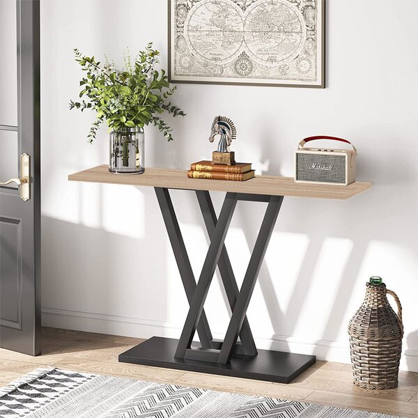 Consola Model Wirmo, Natur/Negru, 110x30x80 cm