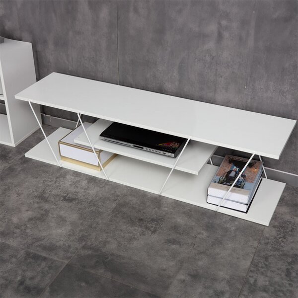 Comoda TV Tars alb 120x30x33cm