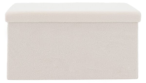 Bancuta hol cufar cu spatiu de depozitare Forward material textil boucle ivory 76.5x38x37.5cm