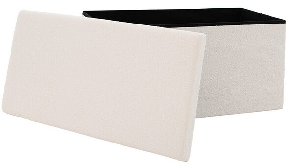 Bancuta hol cufar cu spatiu de depozitare Forward material textil boucle ivory 76.5x38x37.5cm
