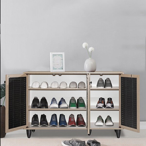 Dulap Pantofi Model Nathalia III, Natural, 105x35x66 cm