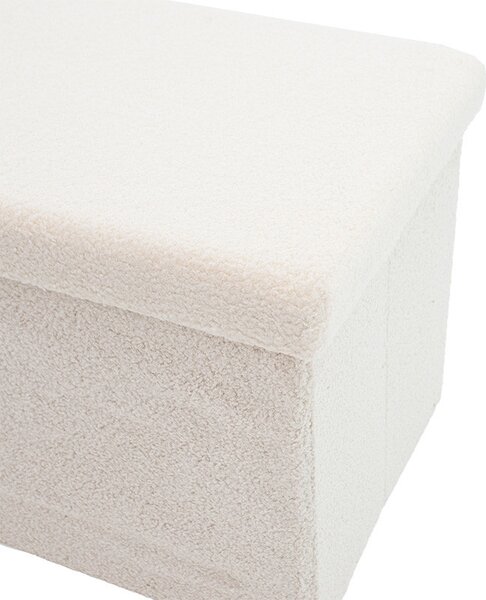 Bancuta hol cufar cu spatiu de depozitare Forward material textil boucle ivory 76.5x38x37.5cm