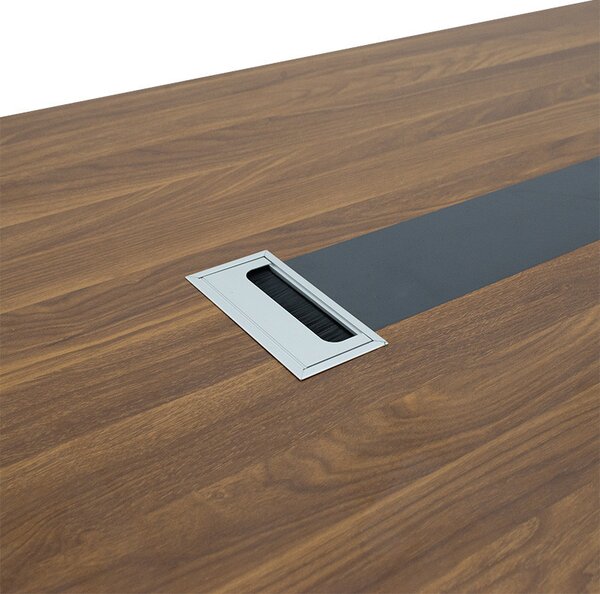 Birou de Conferinte Pako World, model Oscar, 240x76x120 cm, Nuc/Antracit