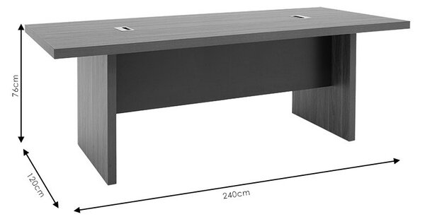 Birou de Conferinte Pako World, model Oscar, 240x76x120 cm, Nuc/Antracit
