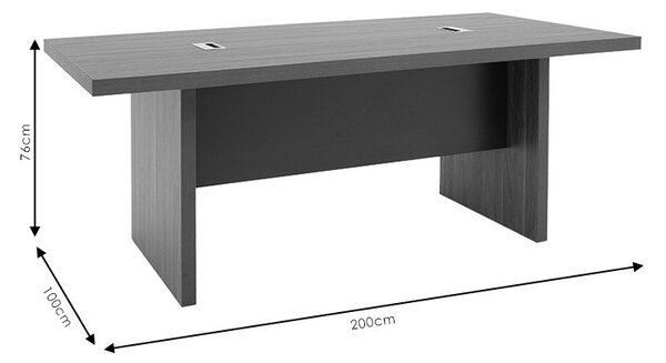 Birou de Conferinte Pako World, model Oscar, 200x76x100 cm, Nuc/Antracit