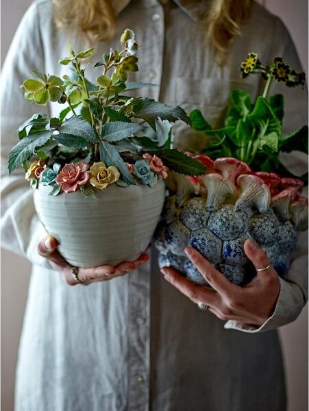 Ghiveci decorativ din gresie pictată manual ø 19,5 cm Eanna – Bloomingville