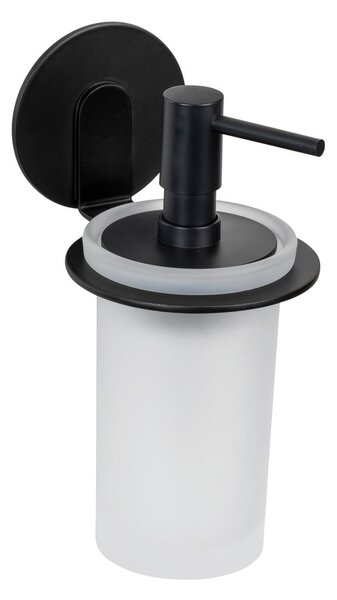 Dozator de săpun lichid negru mat autoadeziv din sticlă 150 ml Bivio – Wenko