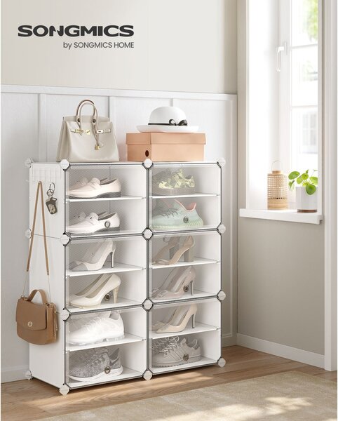 Raft pentru pantofi Songmics Alb 82x32x92 cm
