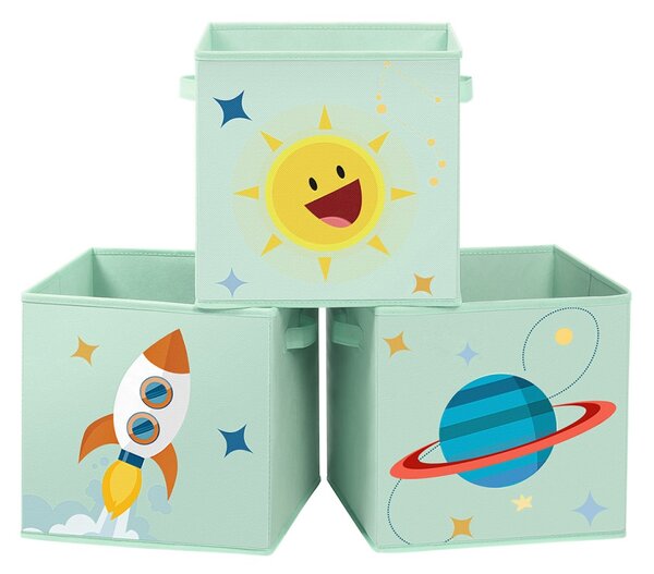 Set 3 cuburi depozitare jucarii copii Songmics Gri 30x30x30 cm
