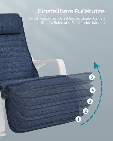 Scaun balansoar Songmics Albastru 121.5x67x84 cm
