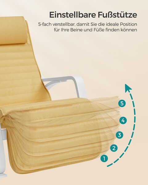 Scaun balansoar Songmics Galben 121.5x67x84 cm