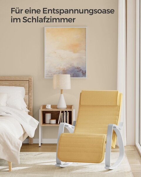 Scaun balansoar Songmics Galben 121.5x67x84 cm