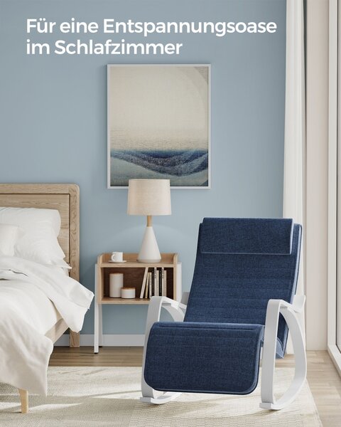 Scaun balansoar Songmics Albastru 121.5x67x84 cm
