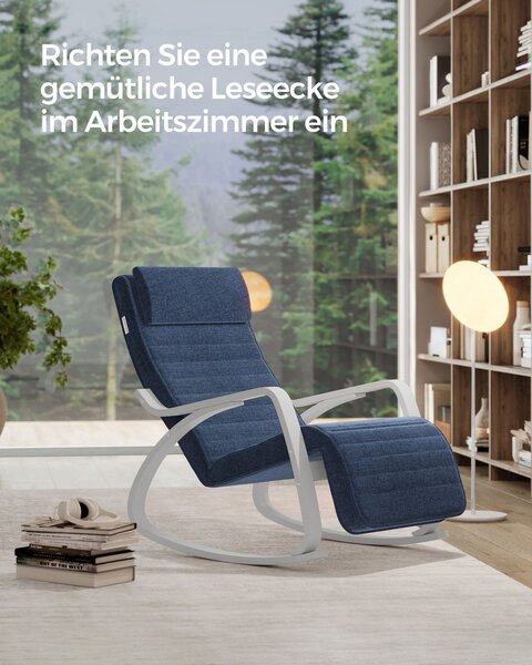 Scaun balansoar Songmics Albastru 121.5x67x84 cm