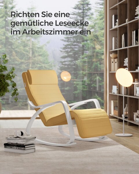 Scaun balansoar Songmics Galben 121.5x67x84 cm